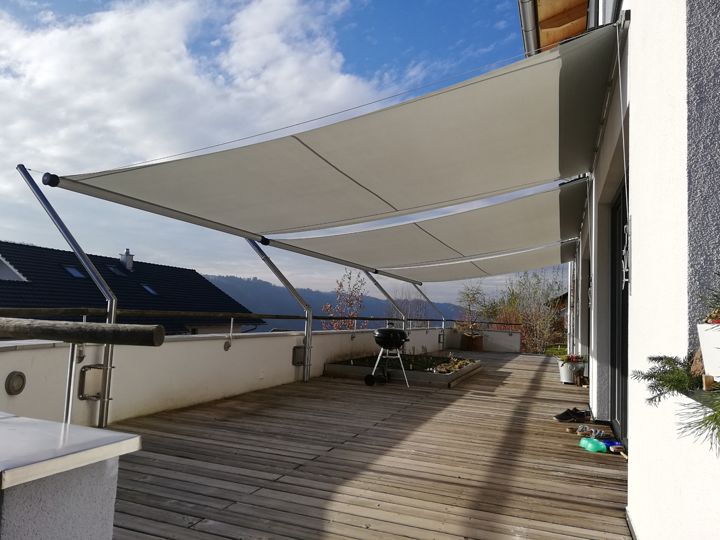 Beschattungssystem: Rollbares Sonnensegel sorgt für Schatten auf Terrasse  und Balkon - Gardenplaza